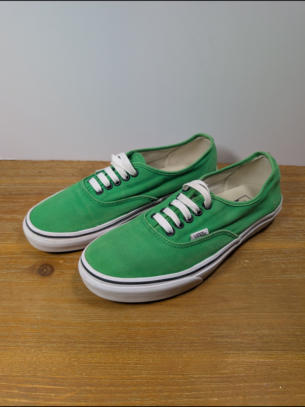 Vans Bright Green Canvas Low-Top Sneakers with White Accents